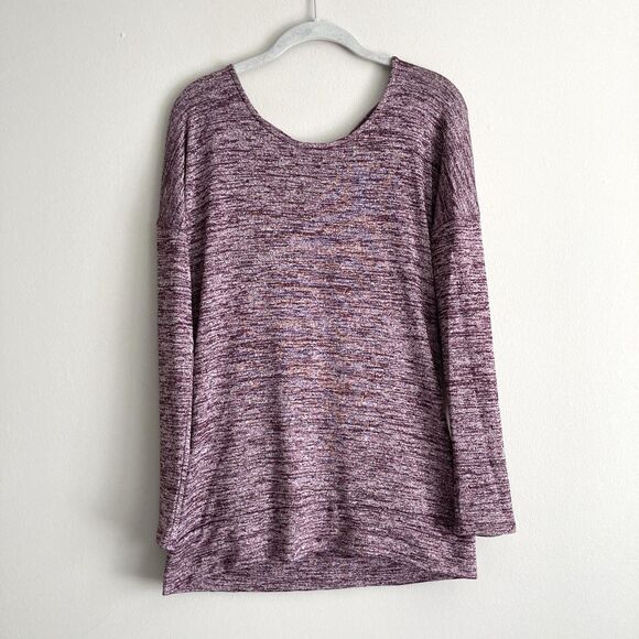 Athleta Women Plum Layered Open Back Long Sleeve Yoga Shirt Top Size Small - Picture 1 of 9